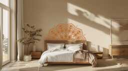 Half Mandala Wall Decal For Headboard, Rental Friendly Art, Removable Over The Bed Decor - thumbnail 1