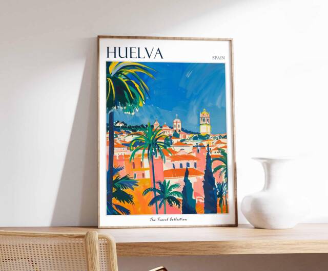 Huelva Spain Travel Poster Tropical Wall Art Print - image 1
