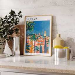 Huelva Spain Travel Poster Tropical Wall Art Print - thumbnail 2