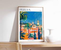 Huelva Spain Travel Poster Tropical Wall Art Print - thumbnail 1