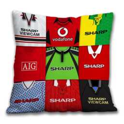 Man Utd Retro Montage Kits Shirts Jumbo Cushion 60x60 cm Great Classic Gift For Fans Unofficial Printed in The UK - thumbnail 1