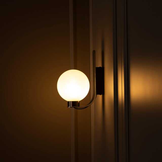 Chrome Glass Globe Wall Sconce - Modern Minimalist Lighting - image 1