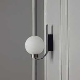 Chrome Glass Globe Wall Sconce - Modern Minimalist Lighting - thumbnail 3