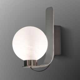 Chrome Glass Globe Wall Sconce - Modern Minimalist Lighting - thumbnail 2