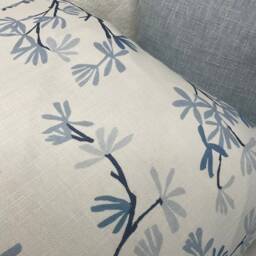 Blue Pillow Cover, Jasmine Trail Leaves Cushion - White John Lewis & Partners Fabric, Worldwide Shipping - thumbnail 3