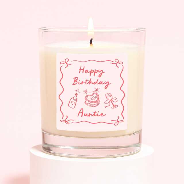 Aunty Candle - Birthday Gift For My Aunt Auntie Happy Label - image 1