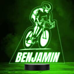 Racing Bicycle Cyclist On Bike Sports Fan Personalised Led Colour Night Light