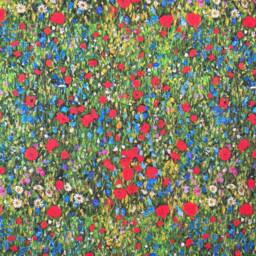 Handmade Klimt's Field Of Poppies Candle Shade -- Small Lamp Shade, Colourful Home Decor Gift, Light Shade, Made in Uk, Red, Blue - thumbnail 2