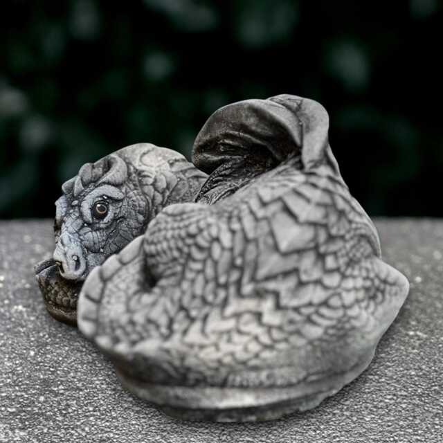 Mythic Dragon Statue Laying Sculpture Outdoor Animal Figure Garden Wildlife Ornament Front Door Decoration Handmade Lover Gift - image 1