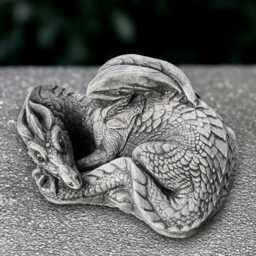 Mythic Dragon Statue Laying Sculpture Outdoor Animal Figure Garden Wildlife Ornament Front Door Decoration Handmade Lover Gift - thumbnail 3
