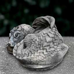 Mythic Dragon Statue Laying Sculpture Outdoor Animal Figure Garden Wildlife Ornament Front Door Decoration Handmade Lover Gift - thumbnail 1