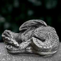 Mythic Dragon Statue Laying Sculpture Outdoor Animal Figure Garden Wildlife Ornament Front Door Decoration Handmade Lover Gift - thumbnail 4