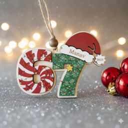 Personalized 67 Christmas Lights Ornament, Six Seven Funny Ornaments, Ornament 67, 2025 Slang - thumbnail 2