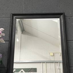 Handcrafted Aged Black Distressed Mirror With Bevelled Glass - Cumbria Artisan Home Decor - thumbnail 2