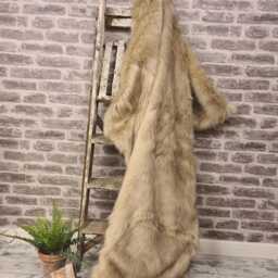 Luxury Oatmeal Faux Fur Throw Blanket - Camel, Beige Faux-Suede - thumbnail 3