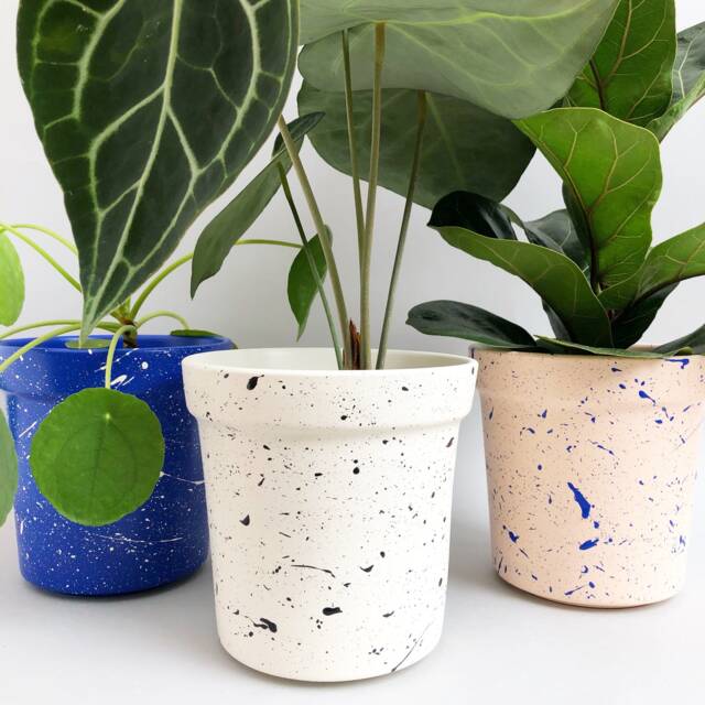 Large Splatter Ceramic Plant Pots - Choose Your Colours - image 1