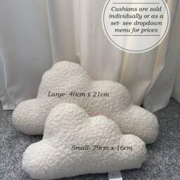 Boucle Cloud Cushion - Handmade Neutral Nursery Decor New Baby Gift - thumbnail 2