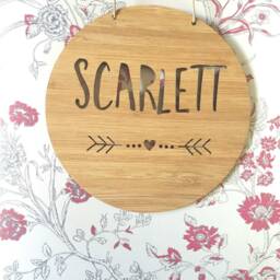 Personalised Wooden Wall/Door Hanging - Arrow-Heart-Wall Hanging-Art-Kids Door Sign-Custom-Kids Gift-Baby Gift-Lasercut-Plaque - thumbnail 2