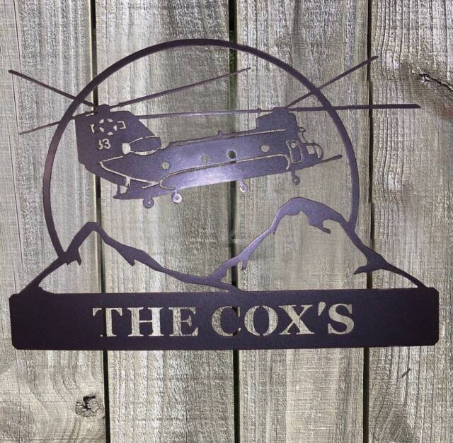 Personalized Army Chinook Ch-47 Metal Wall Art, Military Decor