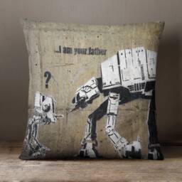 Banksy I Am Your Father 40cm Soft Knit Scatter Cushion Sofa Kitchen Office