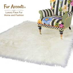 Handmade Faux Sheepskin Rug - Shaggy Plush Fur Accent Carpet - thumbnail 2