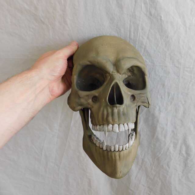 Large Vampire Skull Wall Art With Realistic Hand Painted Finish 30cm Tall Gothic Home Decor 3D Printed - image 1