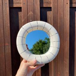 Handmade Ceramic Wall Mirror Funky Home Decor 8, 2 Inches - thumbnail 2