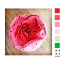 Watermelon Bean Bag Cover, Fruit Print, Perfect Gift, Pink, Fun, Summer Style - thumbnail 3