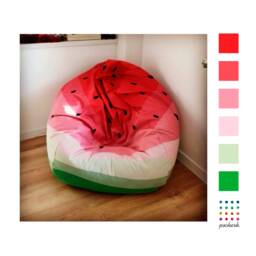Watermelon Bean Bag Cover, Fruit Print, Perfect Gift, Pink, Fun, Summer Style - thumbnail 2