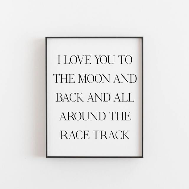 Biker Gifts - Motorbike Birthdays I Love You To The Moon & Back All Around Race Track Motocross - image 1