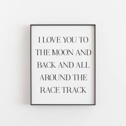 Biker Gifts - Motorbike Birthdays I Love You To The Moon & Back All Around Race Track Motocross - thumbnail 1