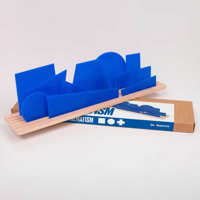 Suprematism Art Toy Blue Acrylic Geometric Diorama Puzzle - image 1