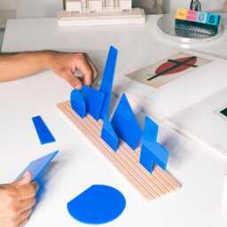 Suprematism Art Toy Blue Acrylic Geometric Diorama Puzzle - thumbnail 2
