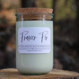 Wooden Wick Soy Candle Recycled Glass Jar, Cork Lid - 13Oz - thumbnail 2