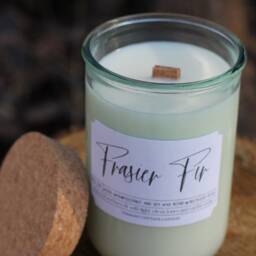Wooden Wick Soy Candle Recycled Glass Jar, Cork Lid - 13Oz - thumbnail 3