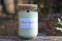 Wooden Wick Soy Candle Recycled Glass Jar, Cork Lid - 13Oz - thumbnail 1