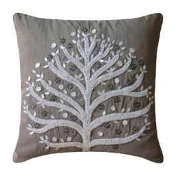 "Art Silk Light Brown Throw Pillow Cover 16""x16" - thumbnail 1