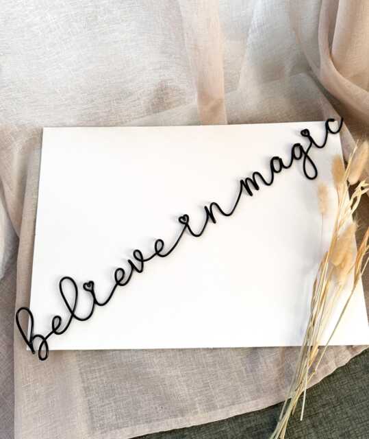 Believe in Magic Wire Wall Art Handmade Aluminum Sign - image 1