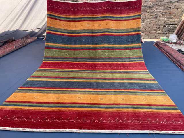 6.8x10 Ft, Luxury Rainbow Design Handmade Wool Rug, Vibrant Living Room Area Decor Fantastic Rug - image 1