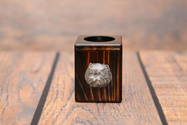West Highland White Terrier - Wooden Candlestick With Dog, Souvenir, Decoration, Limited Edition, Collection - image 1