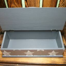 Pencil Box With Stars in Grey & White - thumbnail 4