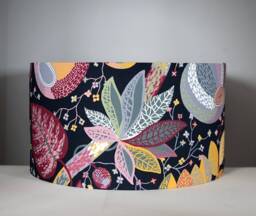 Colourful Scandinavian Lampshade Tropical Black Fabric, Gold Silver Or White Lining, 30cm To 45cm ?? Handmade For Ceiling Lamp Base - thumbnail 1