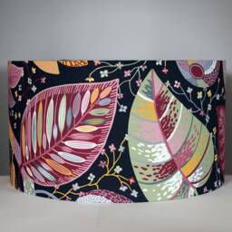 Colourful Scandinavian Lampshade Tropical Black Fabric, Gold Silver Or White Lining, 30cm To 45cm ?? Handmade For Ceiling Lamp Base - thumbnail 3
