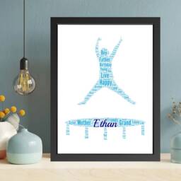 Personalised Trampoline Word Art - Custom Gymnastics Gift, Unique Jumper Typography Framed Print - thumbnail 3