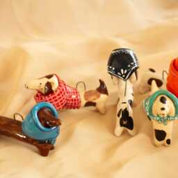 Ceramic Dachshund Lucky Dog Ornament Handcrafted Good Luck Charm - thumbnail 2