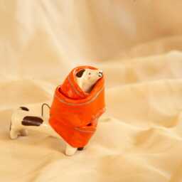 Ceramic Dachshund Lucky Dog Ornament Handcrafted Good Luck Charm - thumbnail 3