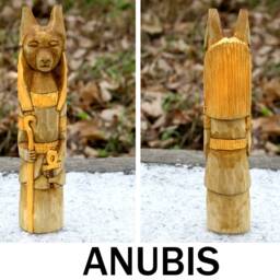 Linden Wood Egyptian God Figurines Horus, Anubis, Thoth - thumbnail 2