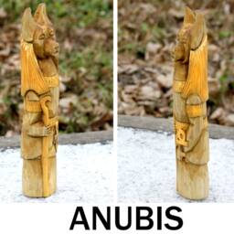Linden Wood Egyptian God Figurines Horus, Anubis, Thoth - thumbnail 3