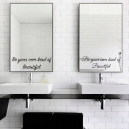Be Your Own Kind Of Beautiful Mirror Decal/sticker Set Wall Vinyl Art Good Gift Idea - thumbnail 3