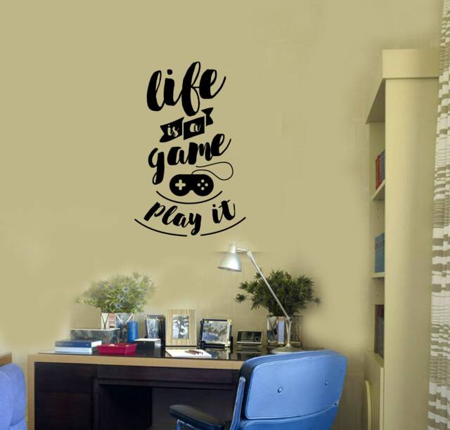 Gaming Quote Vinyl Wall Decal Video Games Gamepad Gamer Room Stickers Mural - #2863Di - image 1